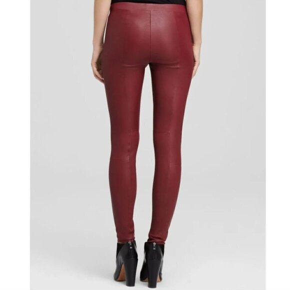 Vince | Lambskin leather leggings in Bordeaux - Picture 10 of 10